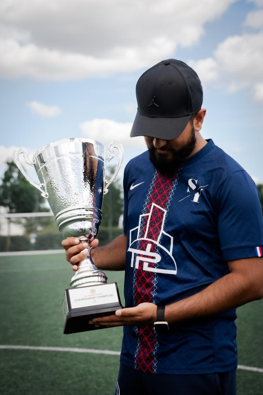 Cup final trophy celebration