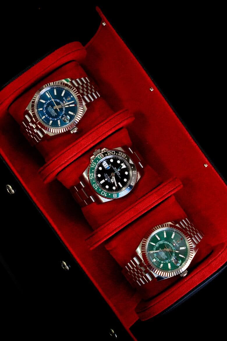 Rolex watch in teal box